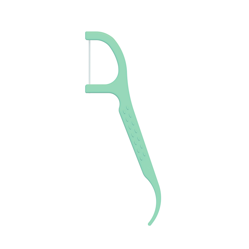 Palillo de hilo dental multifuncional con diseño ortodóntico reciclable y perfil delgado