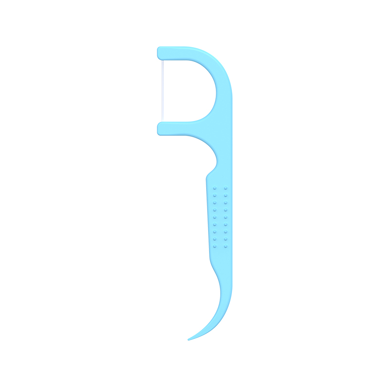 Palillo de hilo dental multifuncional con diseño ortodóntico reciclable y perfil delgado