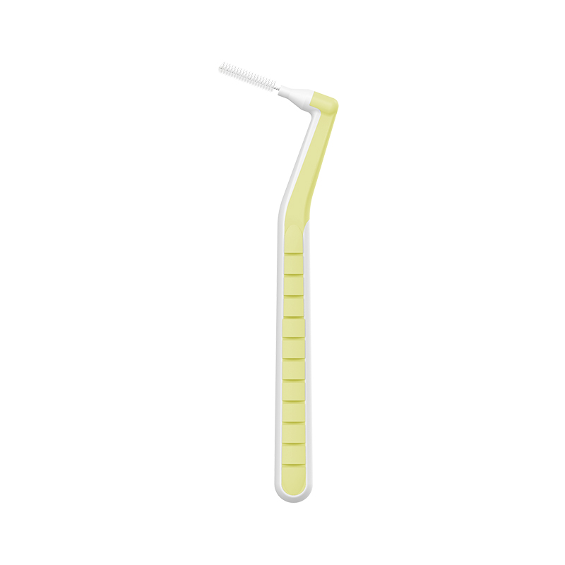 Cepillo interdental de alambre de acero inoxidable de forma L, acorde con la ergonomía para limpieza profunda dental, cepillo interdental de nylon