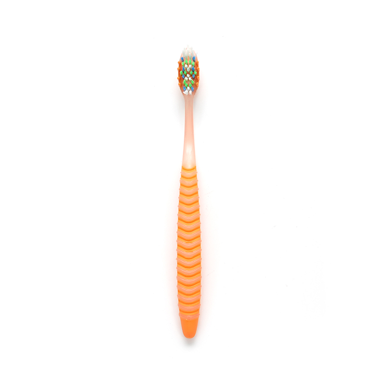 Cepillo de dientes para adultos de limpieza profunda con mango PP/TPE, cerdas ultrafinas suaves PBT+silicona para masaje, 2 colores